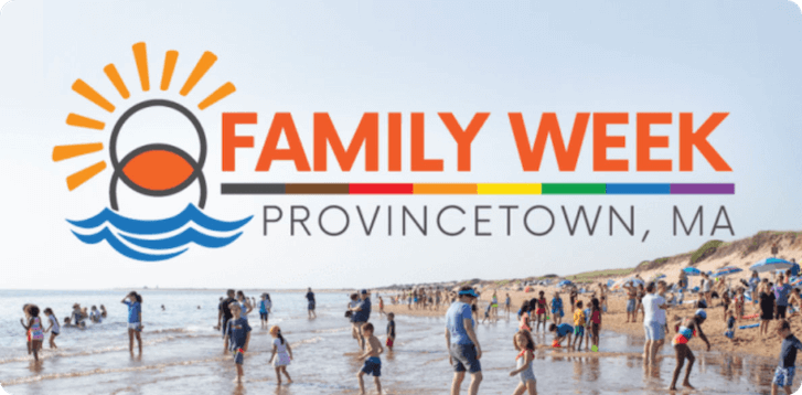 Family week celebration on the beach in Provincetown, MA